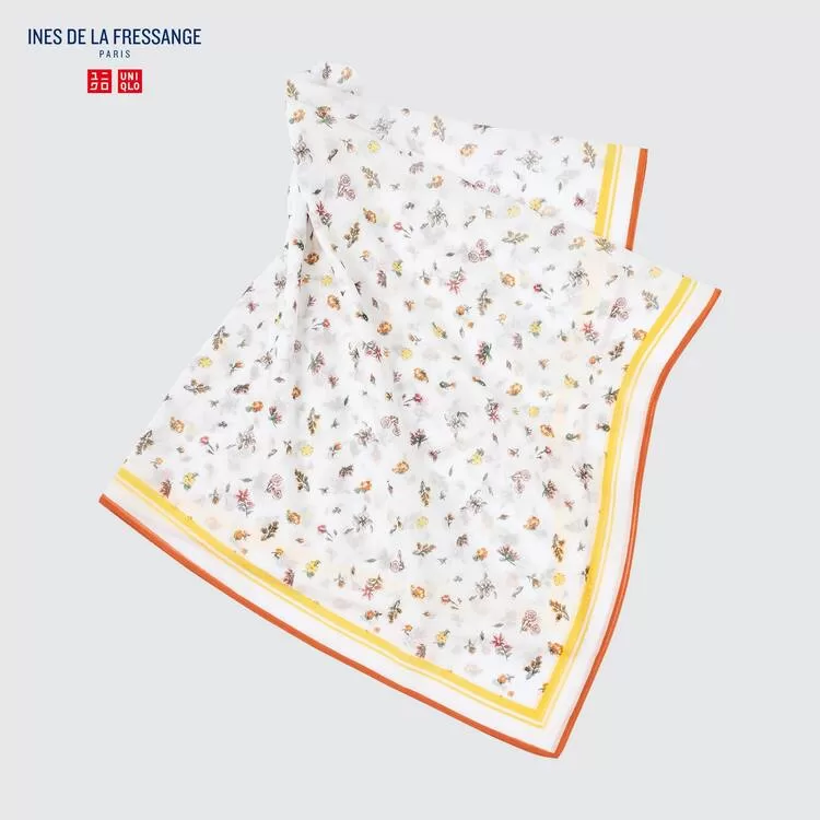 Uniqlo Ines De La Fressange Cotton Silk Blend Women's Scarves White-XHT256087