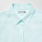 Uniqlo Ines De La Fressange Sheer Embroidered Long Sleeved Women’s Shirts Blue