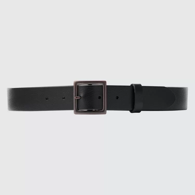 Uniqlo Italian Leather Vintage Style Men’s Belts Black Uniqlo Italian Leather Vintage Style Men’s Belts Black