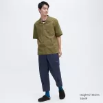 Uniqlo Jw Anderson Casual Printed Short Sleeved (Open Collar) Men’s Shirts Olive Green