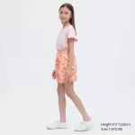 Uniqlo Linen Blend Flower Print Easy Kids Shorts Pink