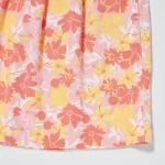 Uniqlo Linen Blend Flower Print Easy Kids Shorts Pink