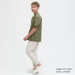 Uniqlo Linen Blend Relaxed Fit Jogger Pants Boys Beige