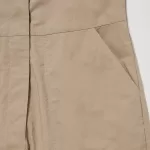 Uniqlo Linen Blend Short Sleeved Romper Dress Women Grey