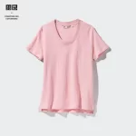 Uniqlo Linen Crew Neck Women’s Shirts Pink