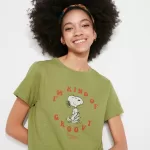 Uniqlo Love Sunshine & Peanuts Ut Printed Women’s T-Shirt Green