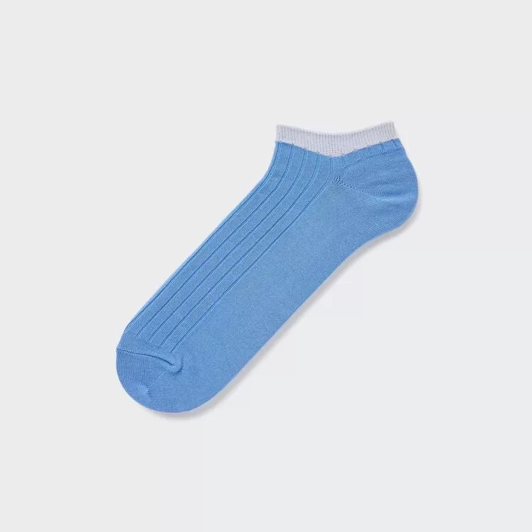 Uniqlo Men’s Ribbed Short Socks Blue Uniqlo Men’s Ribbed Short Socks Blue