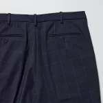 Uniqlo Men’s Smart Patterned Ankle Length (Long) Pants Navy Blue