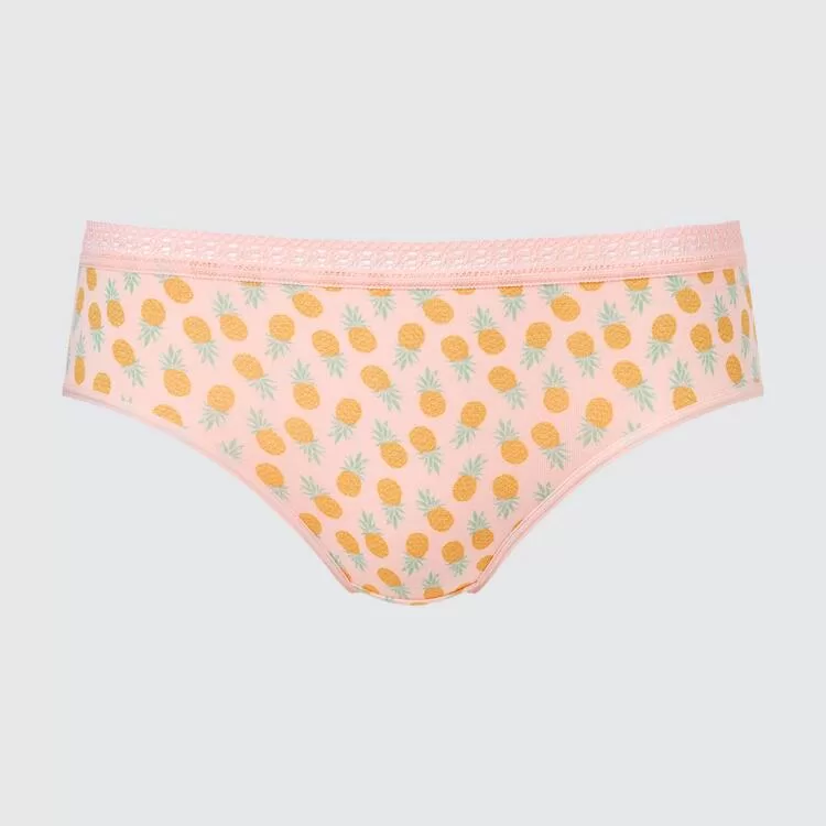 Uniqlo Mid Rise Fruit Print Women’s Underwear Pink Uniqlo Mid Rise Fruit Print Women’s Underwear Pink