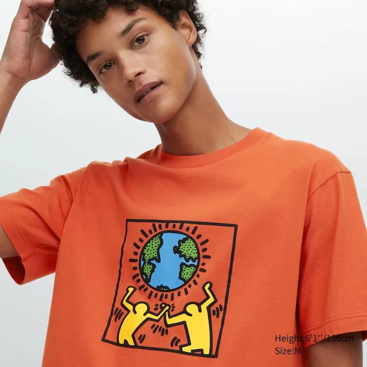 Uniqlo Peace For All Ut Printed T-Shirt (Keith Haring) Men Orange Uniqlo Peace For All Ut Printed T-Shirt (Keith Haring) Men Orange