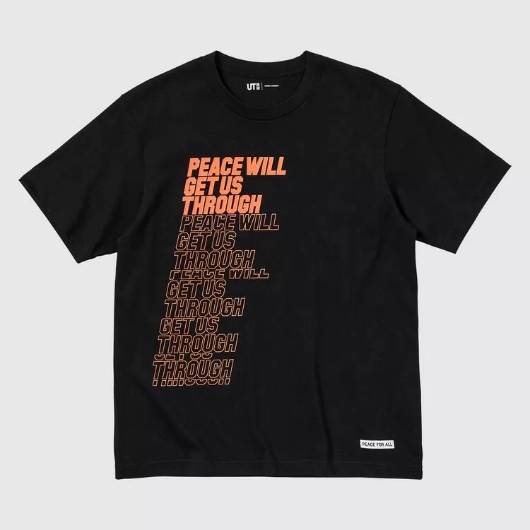 Uniqlo Peace For All Ut Printed T-Shirt (Shingo Kunieda) Women Black Uniqlo Peace For All Ut Printed T-Shirt (Shingo Kunieda) Women Black