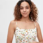 Uniqlo Printed Front Slit Camisole Dress Women White