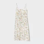 Uniqlo Printed Front Slit Camisole Dress Women White