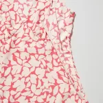 Uniqlo Printed V Neck Sleeveless Mini Dress Women Red