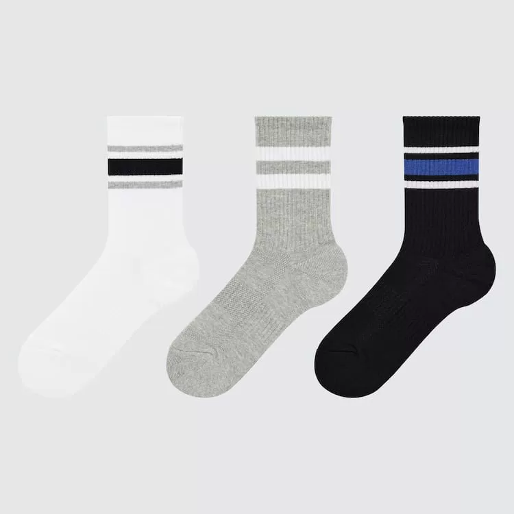 Uniqlo Regular Socks (Three Pairs) Kids White Grey Black Uniqlo Regular Socks (Three Pairs) Kids White Grey Black