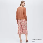 Uniqlo Relaco Surf Floral Print 3/4 Women’s Loungewear Pink