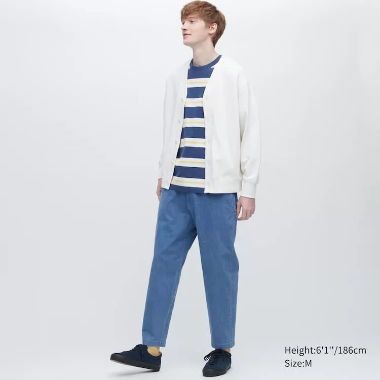 Uniqlo Relaxed Fit Ankle Length Men’s Pants Blue Uniqlo Relaxed Fit Ankle Length Men’s Pants Blue