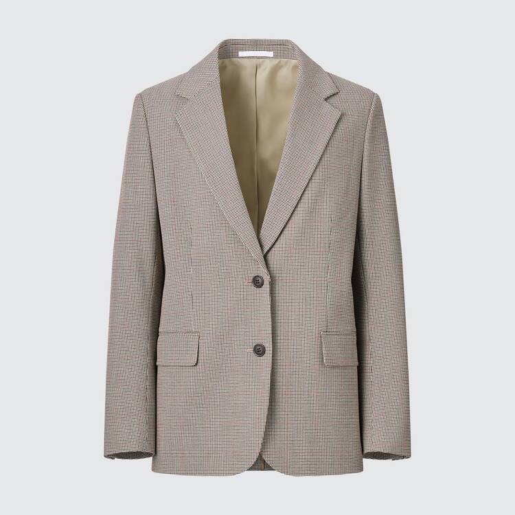Uniqlo Relaxed Fit Tailored Jackets Women Beige Uniqlo Relaxed Fit Tailored Jackets Women Beige