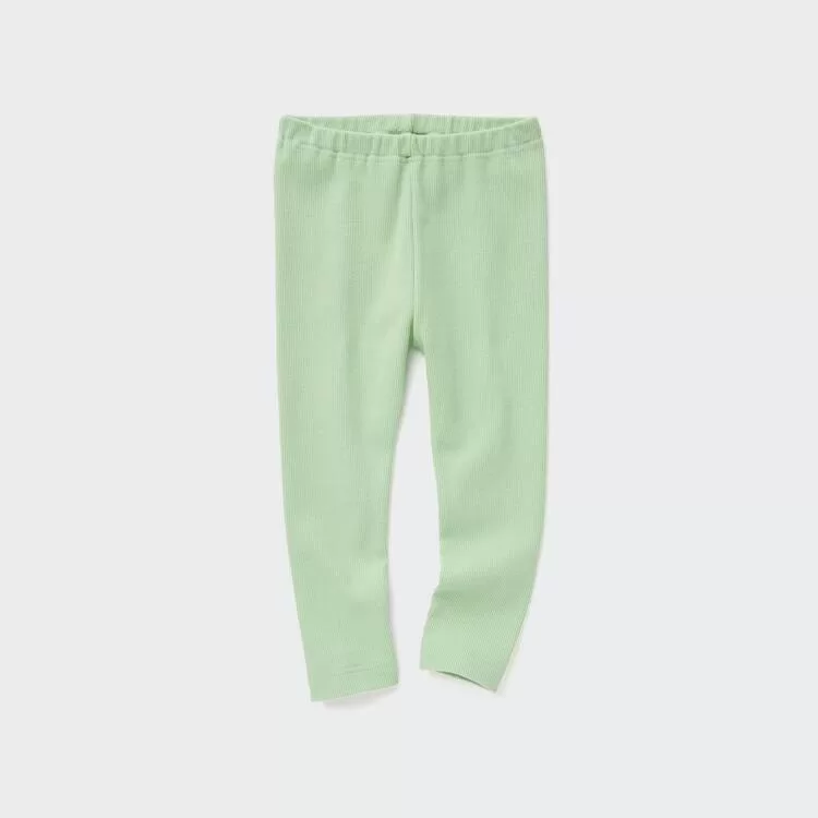 Uniqlo Ribbed Baby Leggings Light Green Uniqlo Ribbed Baby Leggings Light Green