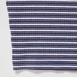 Uniqlo Ribbed Striped Cropped T-Shirt Kids Blue