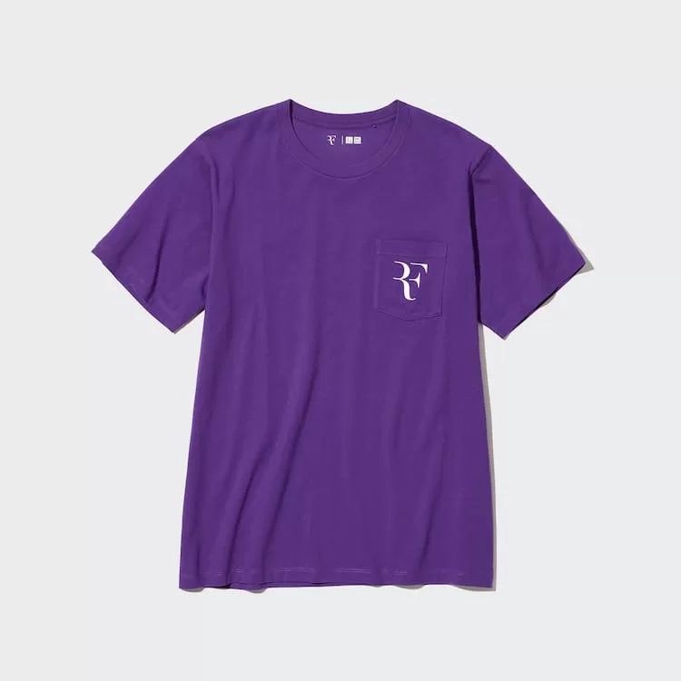 Uniqlo Roger Federer Rf Printed Men’s Purple T-Shirt Uniqlo Roger Federer Rf Printed Men’s Purple T-Shirt