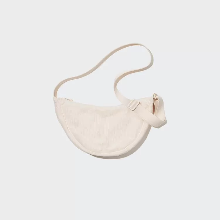 Uniqlo Round Mini Shoulder Bags (Corduroy) Women White Uniqlo Round Mini Shoulder Bags (Corduroy) Women White