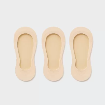 Uniqlo Sheer Invisible No-show Socks (Three Pairs) Woman Beige
