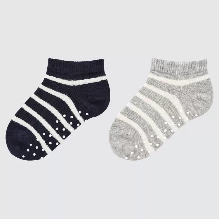 Uniqlo Short Socks (Two Pairs) Baby Navy Blue Grey Uniqlo Short Socks (Two Pairs) Baby Navy Blue Grey