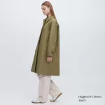 Uniqlo Single Breasted Women’s Coats Olive Green