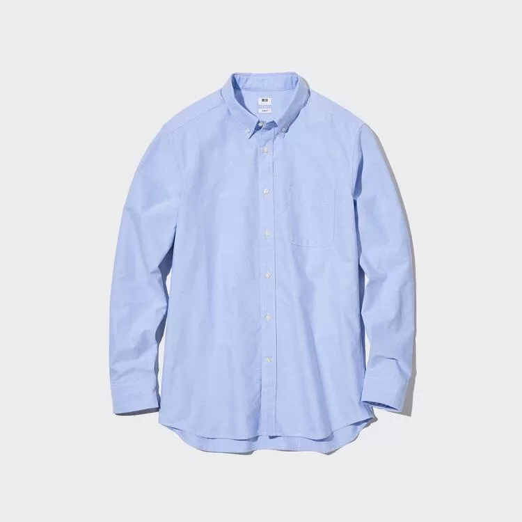 Uniqlo Slim Fit Oxford (Button-down Collar) Men’s Shirts Blue Uniqlo Slim Fit Oxford (Button-down Collar) Men’s Shirts Blue