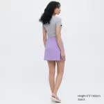 Uniqlo Slit Mini Skirt Women Purple