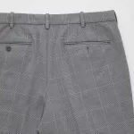 Uniqlo Smart Comfort Glen Checked Ankle Length (Long) Pants Men Grey