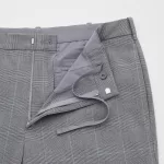 Uniqlo Smart Comfort Glen Checked Ankle Length Pants Men Grey
