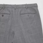 Uniqlo Smart Comfort Glen Checked Ankle Length Pants Men Grey