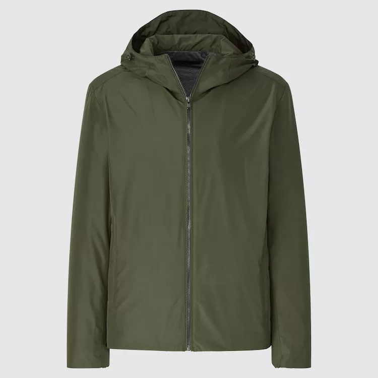Uniqlo Smooth Jersey Lined Anorak Men Dark Green Uniqlo Smooth Jersey Lined Anorak Men Dark Green
