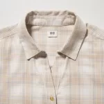 Uniqlo Soft Brushed Checked Long Sleeved Women’s Shirts Beige