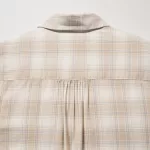 Uniqlo Soft Brushed Checked Long Sleeved Women’s Shirts Beige