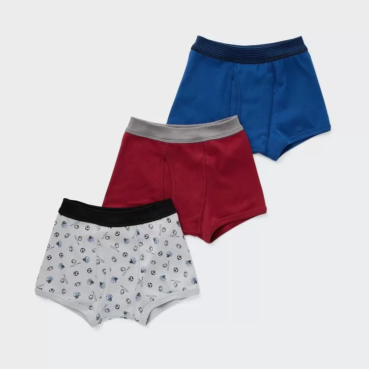 Uniqlo Sports Boxer Underwear (Three Pairs) Boys Grey Red Blue Uniqlo Sports Boxer Underwear (Three Pairs) Boys Grey Red Blue