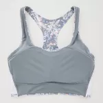 Uniqlo Square Neck Printed Active Wireless Bras Women Grey