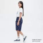 Uniqlo Stretch Printed Easy Shorts Boys Navy Blue