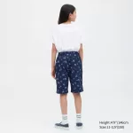 Uniqlo Stretch Printed Easy Shorts Boys Navy Blue