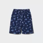 Uniqlo Stretch Printed Easy Shorts Boys Navy Blue