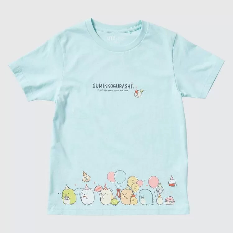 Uniqlo Sumikkogurashi Ut Printed T-shirt Kids Blue Uniqlo Sumikkogurashi Ut Printed T-shirt Kids Blue
