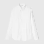 Uniqlo Supima Cotton Stretch Broadcloth Long Sleeved Women’s White Shirts