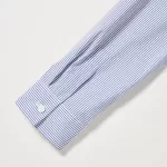Uniqlo Supima Cotton Stretch Broadcloth Striped Long Sleeved Women’s Shirts Blue