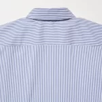 Uniqlo Supima Cotton Stretch Broadcloth Striped Long Sleeved Women’s Shirts Blue