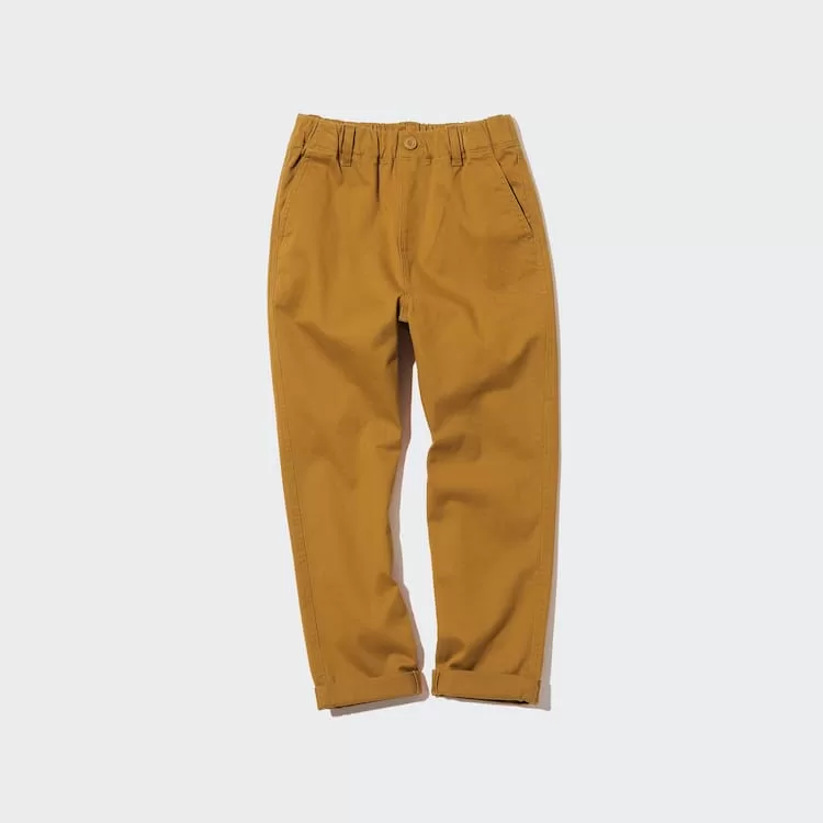 Uniqlo Ultra Stretch Tapered Jogger Pants Kids Yellow Uniqlo Ultra Stretch Tapered Jogger Pants Kids Yellow