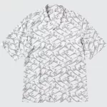 Uniqlo Unsodo Printed Short Sleeved (Open Collar) Men’s White Shirts