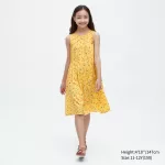 Uniqlo Viscose Flower Printed Sleeveless Dress Kids Yellow