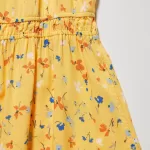Uniqlo Viscose Flower Printed Sleeveless Dress Kids Yellow